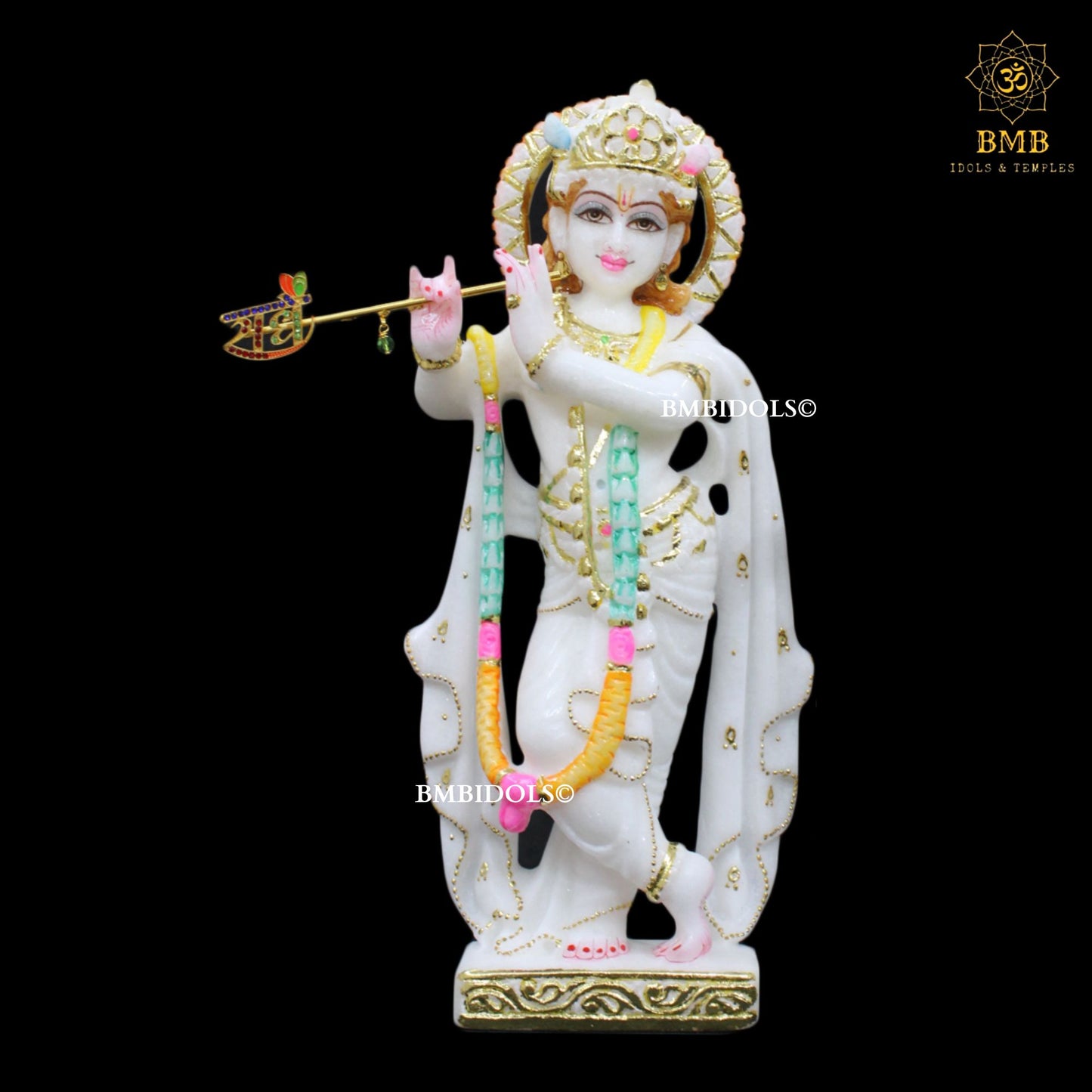 Marble Radha Krishna Murti made in Makrana Marble in 12inches