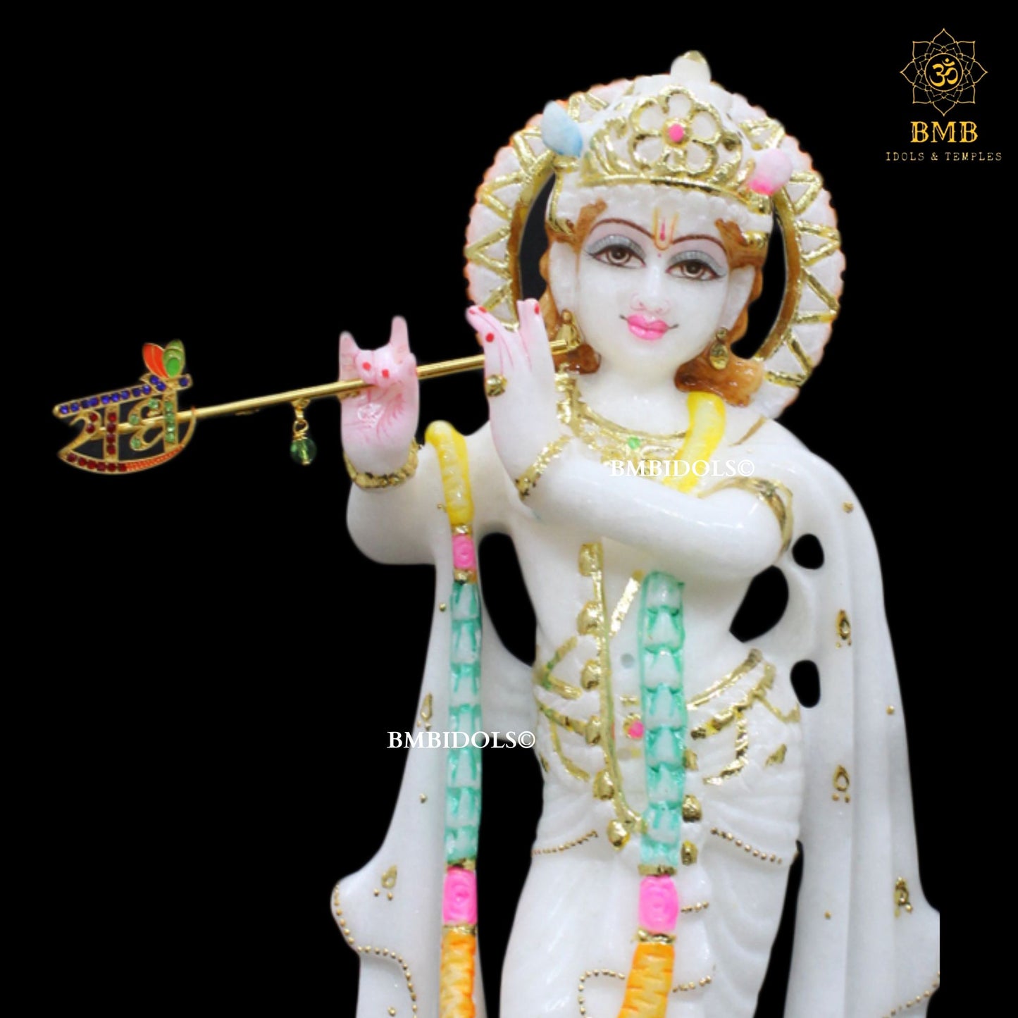 Marble Radha Krishna Murti made in Makrana Marble in 12inches