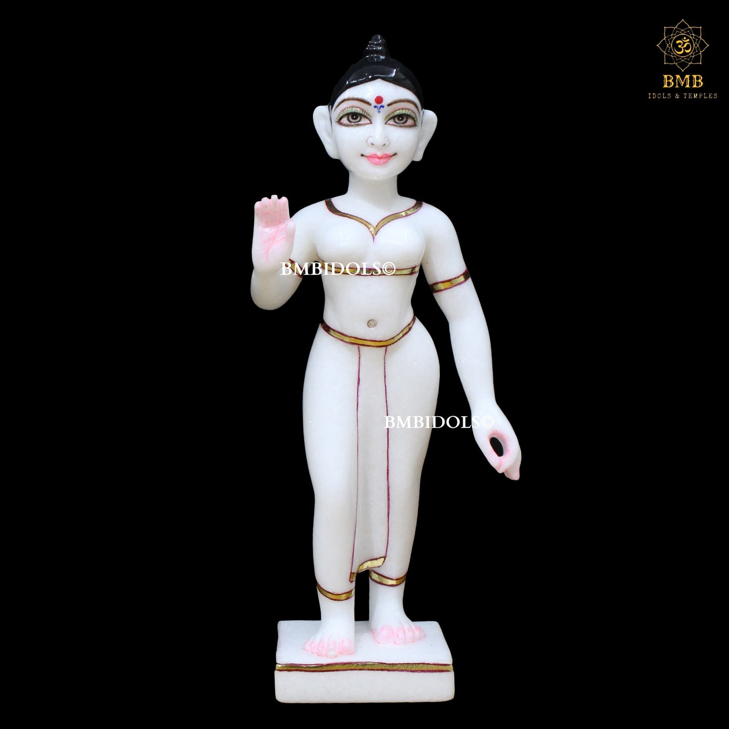 Iskcon Radha Krishna Marble Statue in 12inches for Homes and Temples