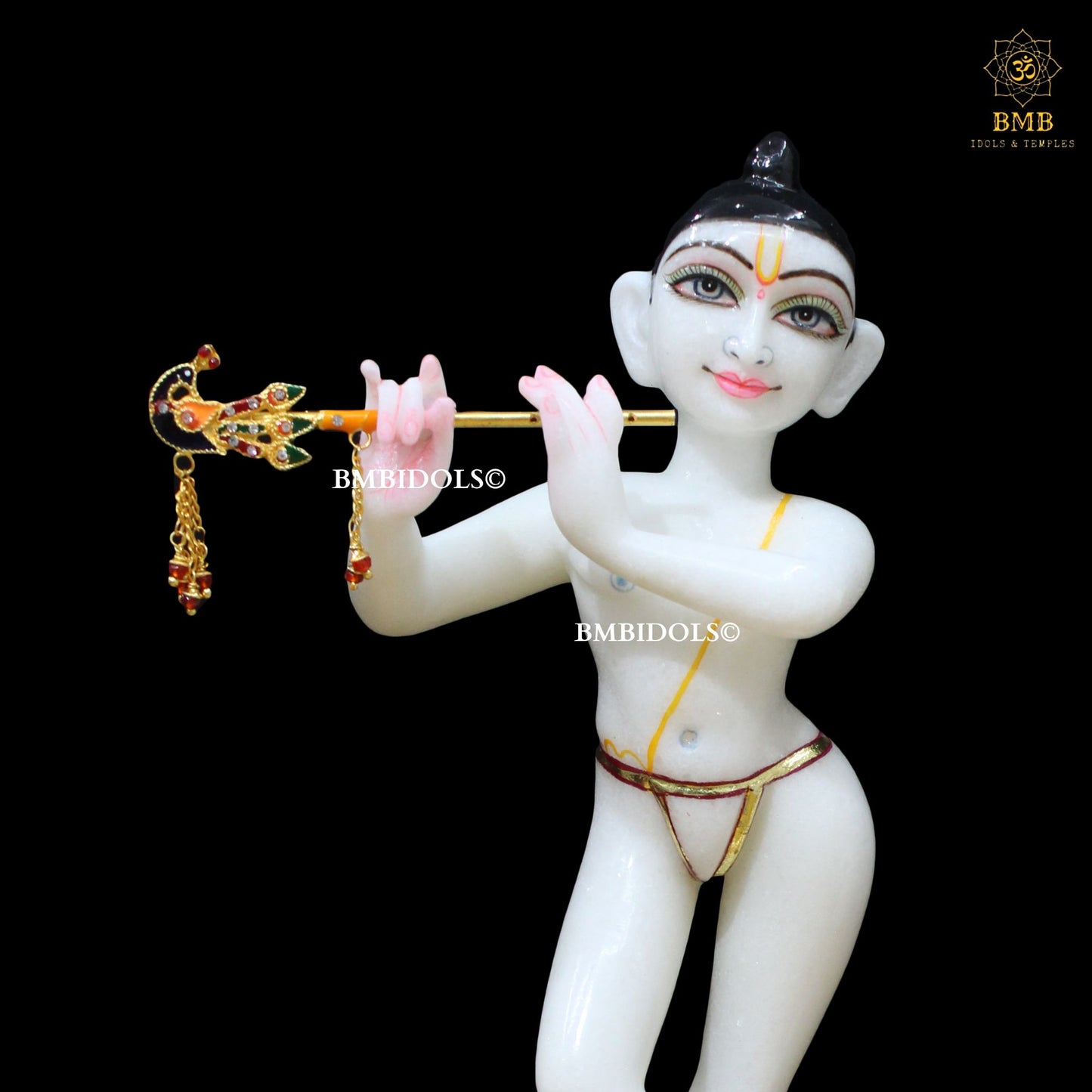 Iskcon Radha Krishna Marble Statue in 12inches for Homes and Temples