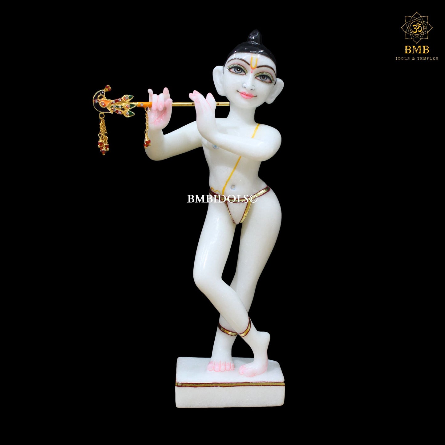 Iskcon Radha Krishna Marble Statue in 12inches for Homes and Temples