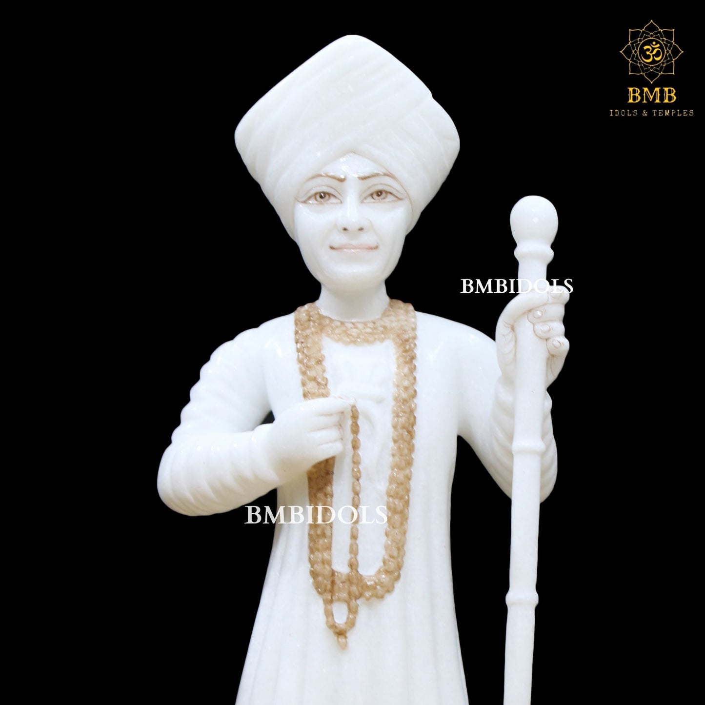 Marble Jalaram Bapa Murti made in Makrana Marble in 15inches
