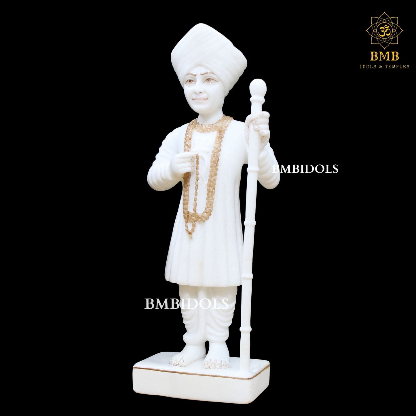 Marble Jalaram Bapa Murti made in Makrana Marble in 15inches