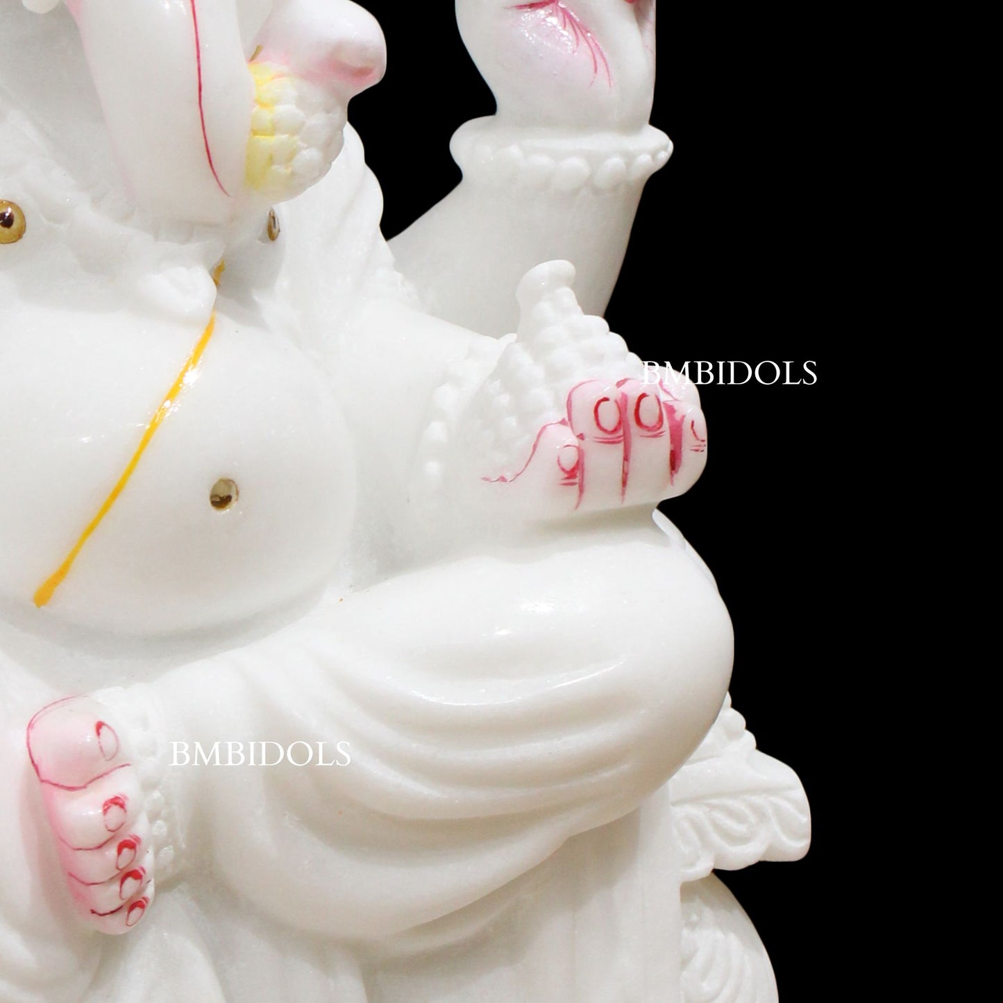 White Makrana Marble Ganesha Murti in 15inches