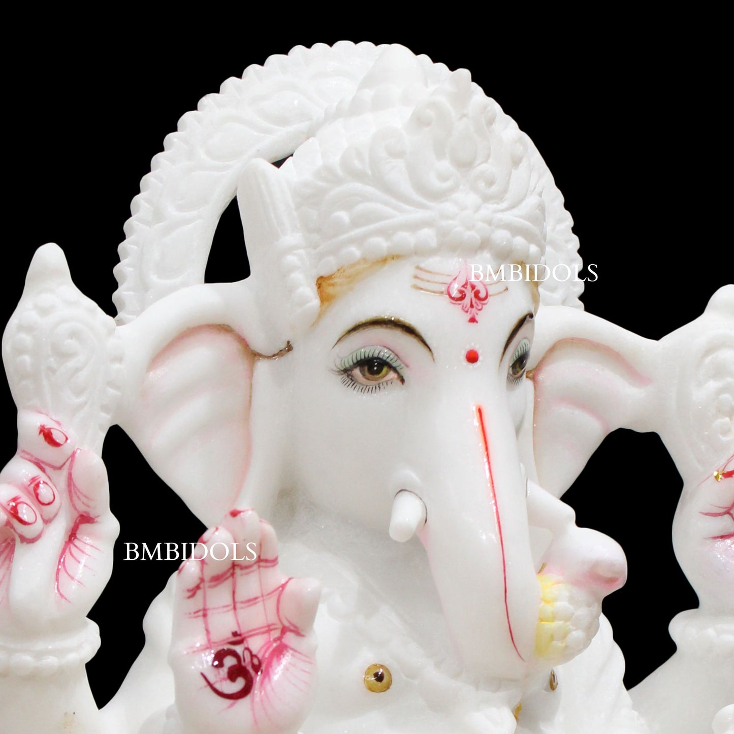 White Makrana Marble Ganesha Murti in 15inches
