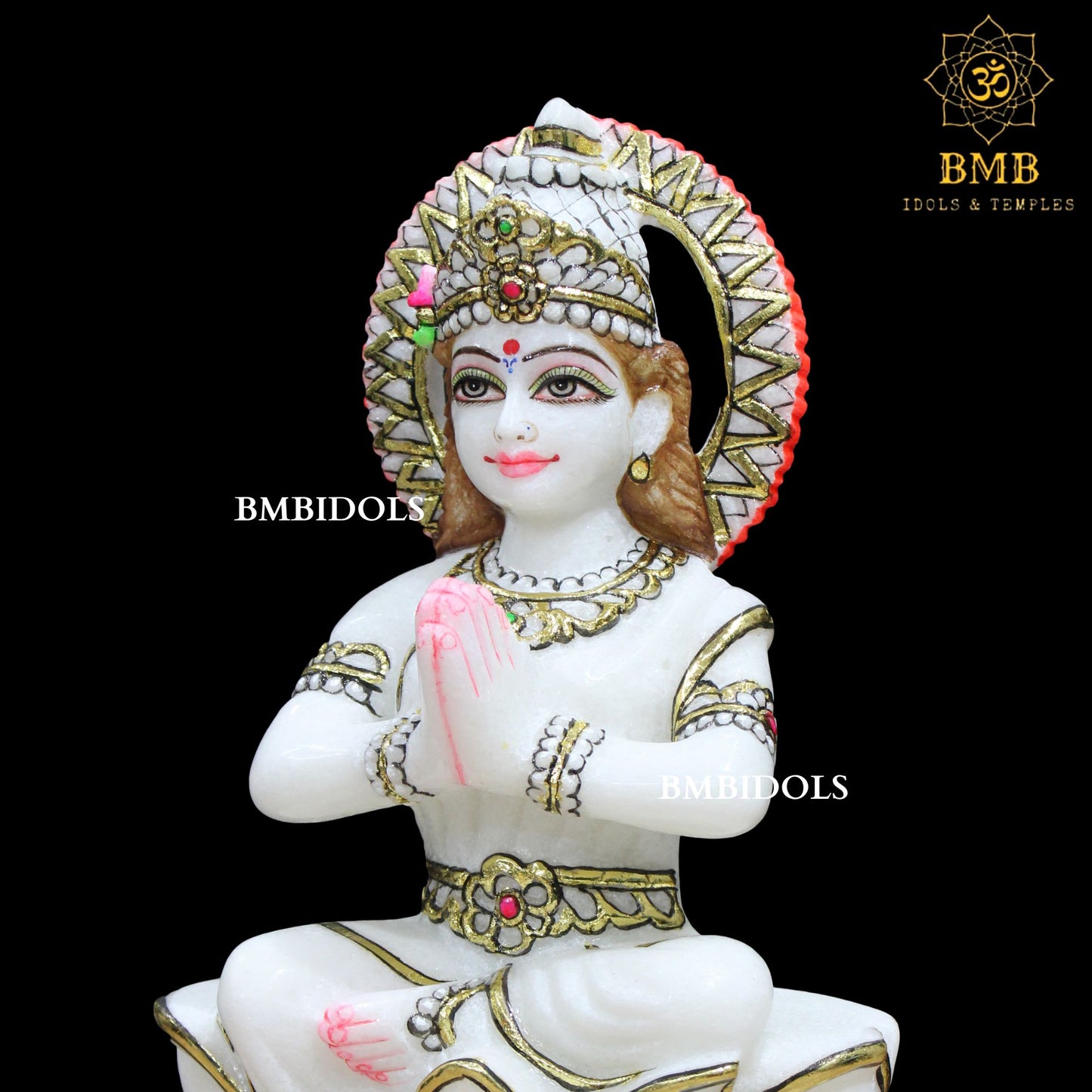 Marble Parvati Mata Murti made in Makrana Marble in 12inches