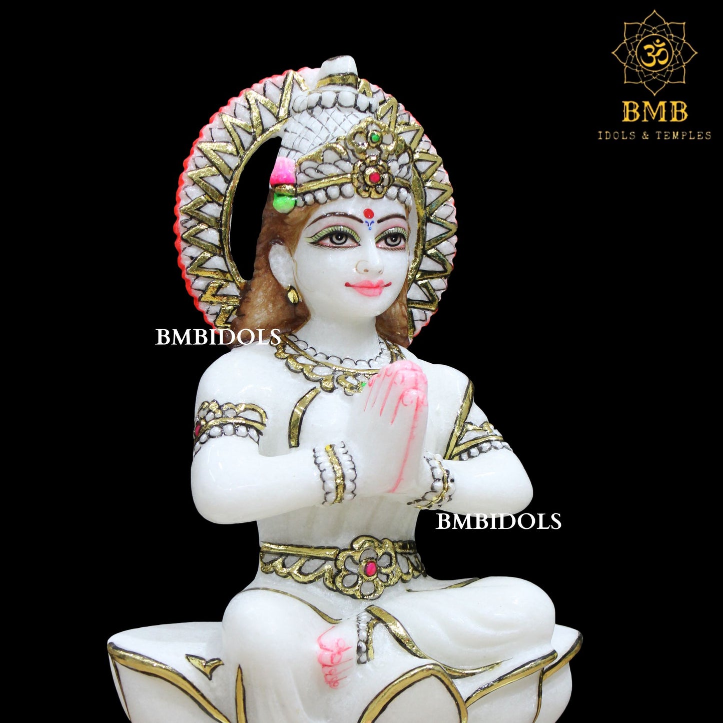 Marble Parvati Mata Murti made in Makrana Marble in 12inches