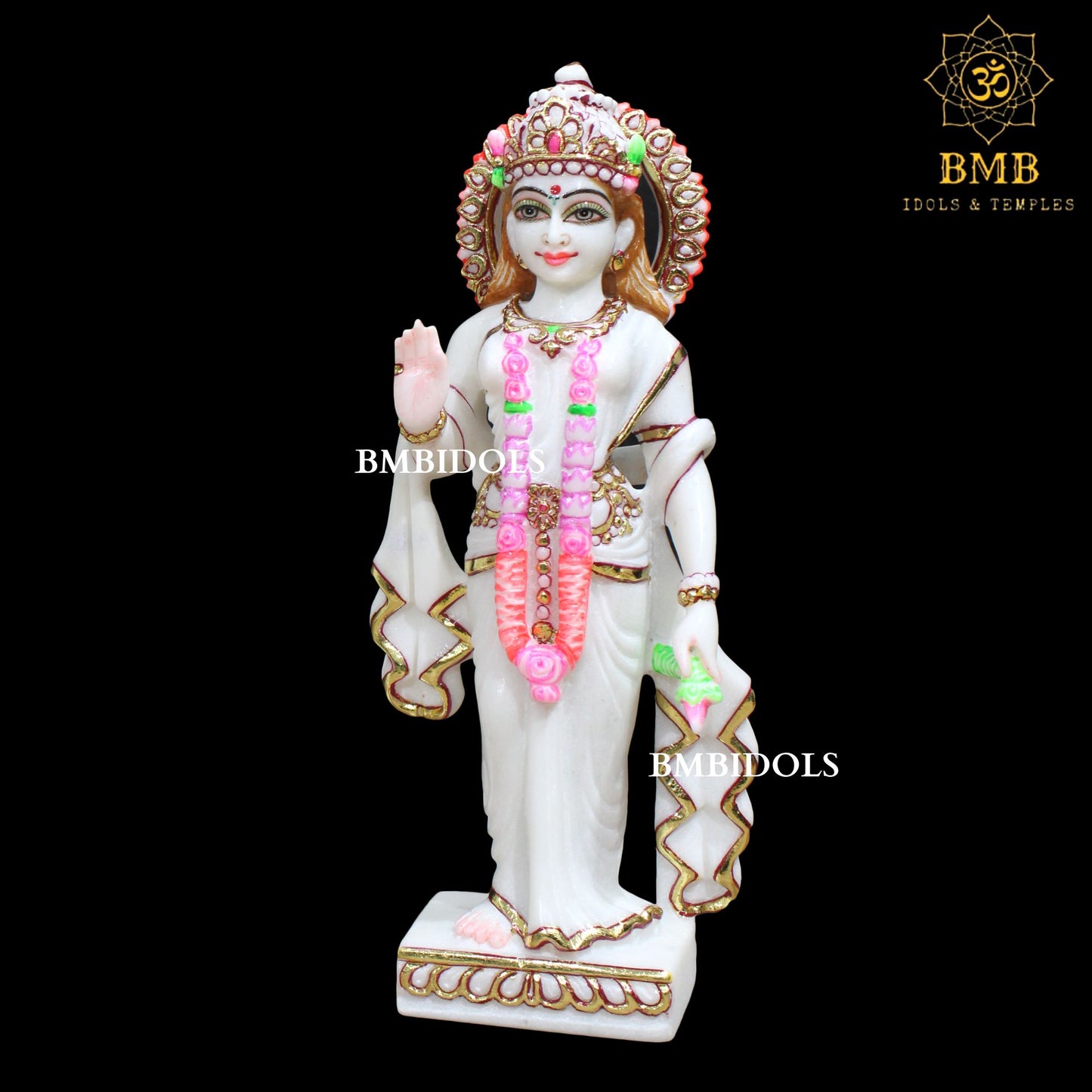 12inch Marble Radha Krishna Statue made in Makrana Marble