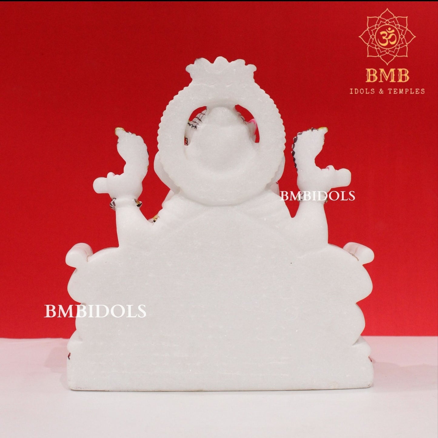 Marble Ganesh Murti sitting on Chowki made in Makrana Marble