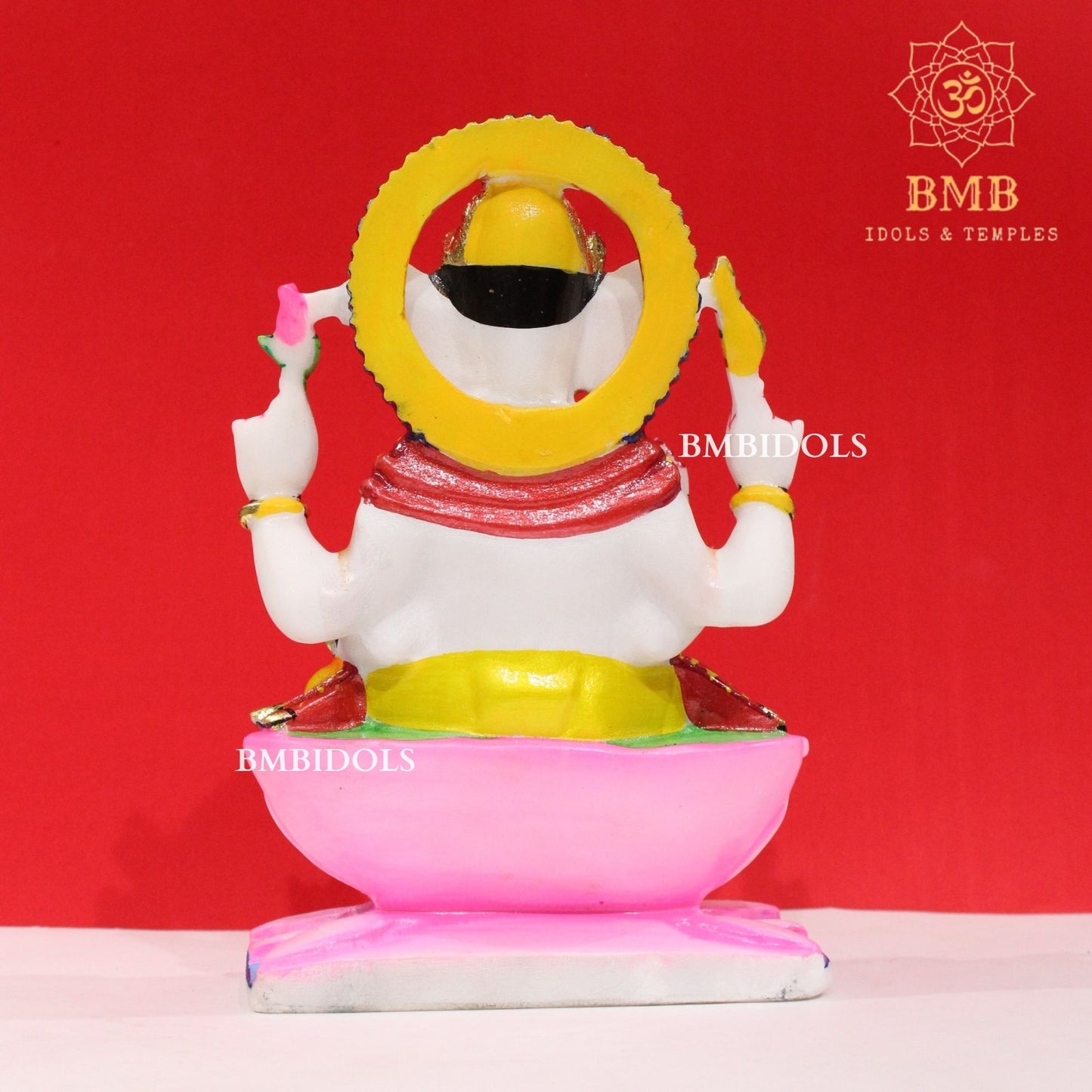 Marble Ganesh Statue in Makrana Marble with full Coloring