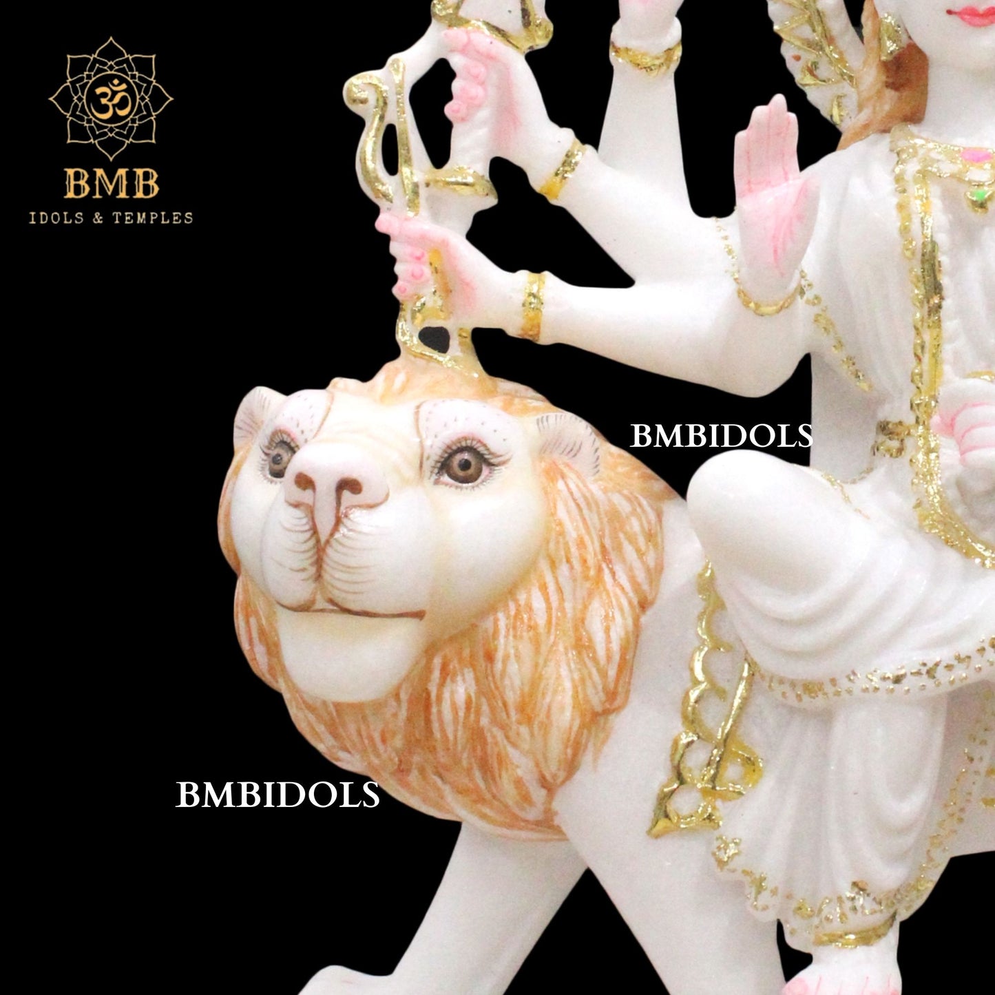 Marble Durga Statue in Makrana Marble 15inches
