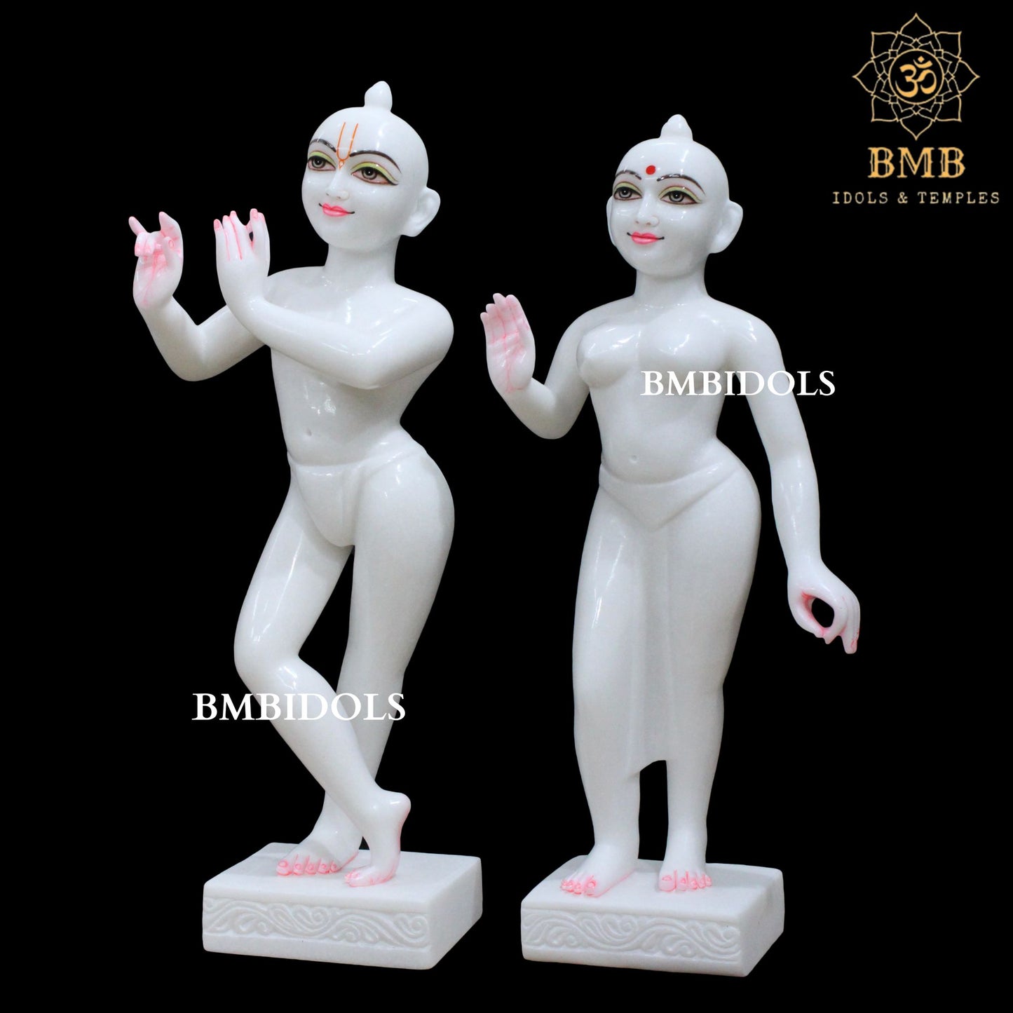 Marble Iskcon Radha Krishna Murti in 2feet made in Makrana Marble
