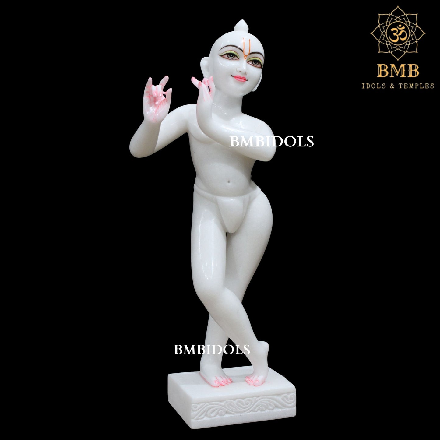 Marble Iskcon Radha Krishna Murti in 2feet made in Makrana Marble