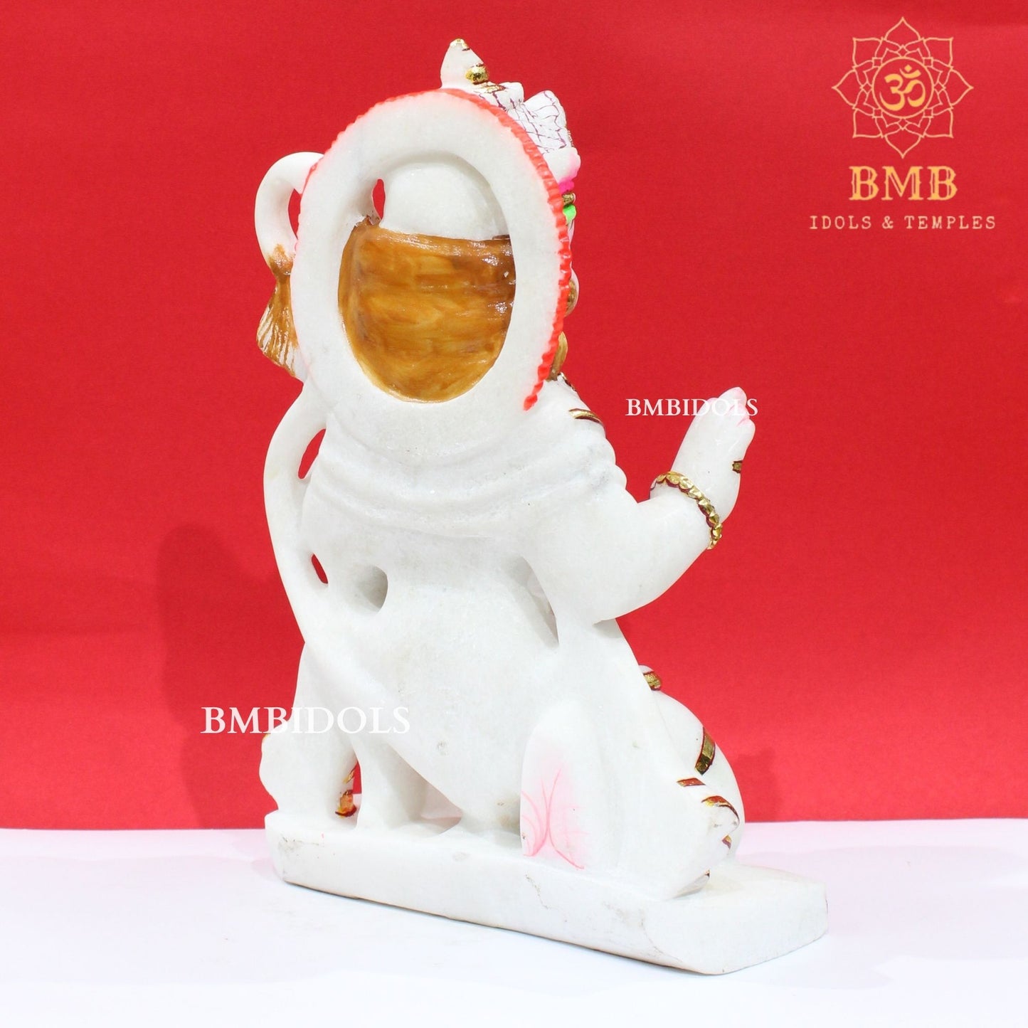 Marble Hanuman Murti in Makrana Marble 15inches ashirwad Posture