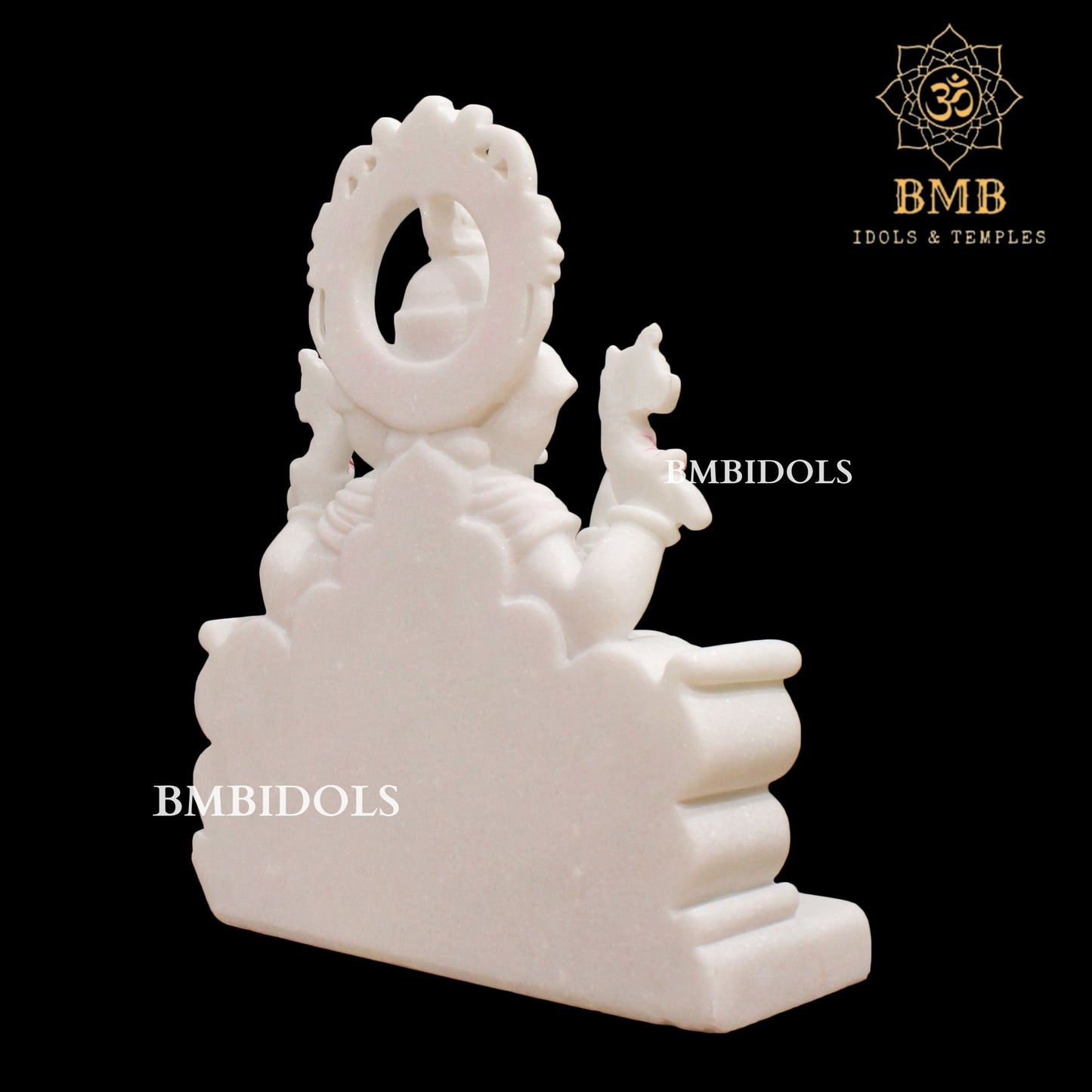 White Marble Ganesh Statue in 15inches for Homes in Makrana Marble