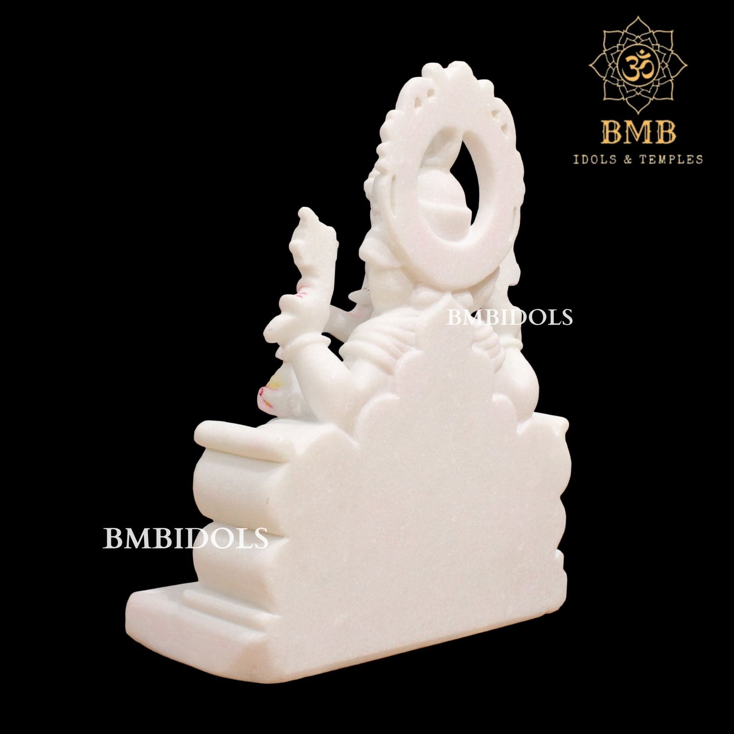 White Marble Ganesh Statue in 15inches for Homes in Makrana Marble
