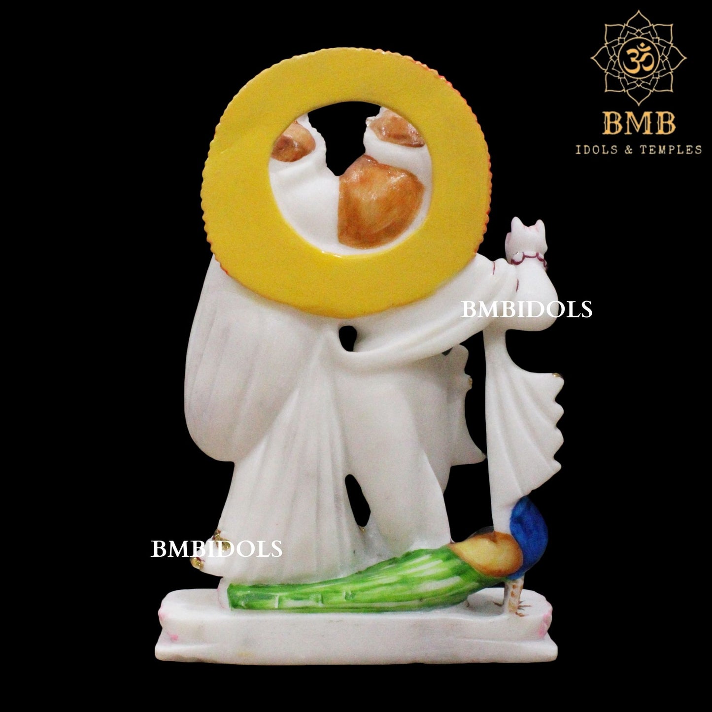 White Marble Jugal Radha Krishna Statue in 12inches Makrana Marble