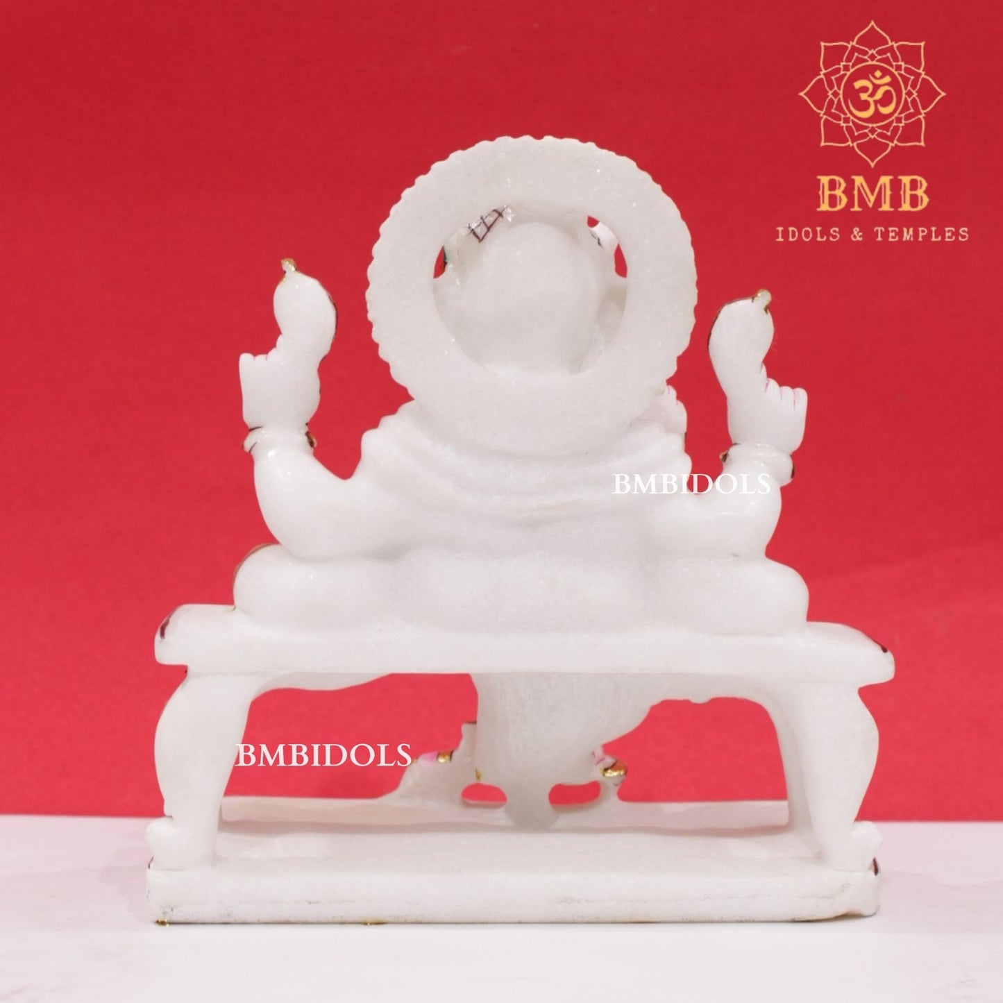 Marble Ganesh Murti in Makrana Marble in 9inches for Homes