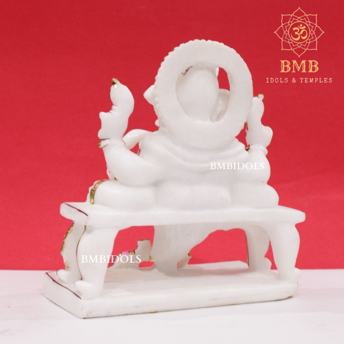 Marble Ganesh Murti in Makrana Marble in 9inches for Homes