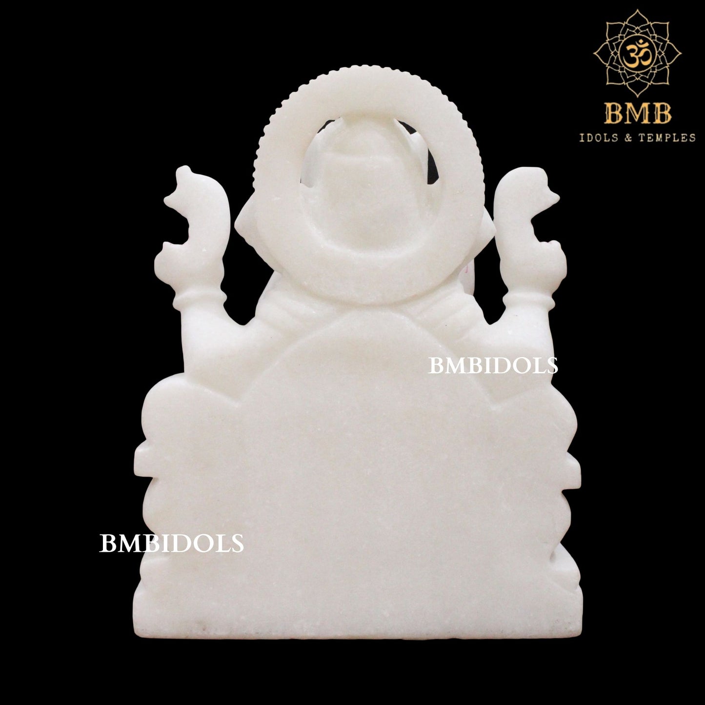 White Makrana Marble Ganesh Murti with four Hands in 12inches