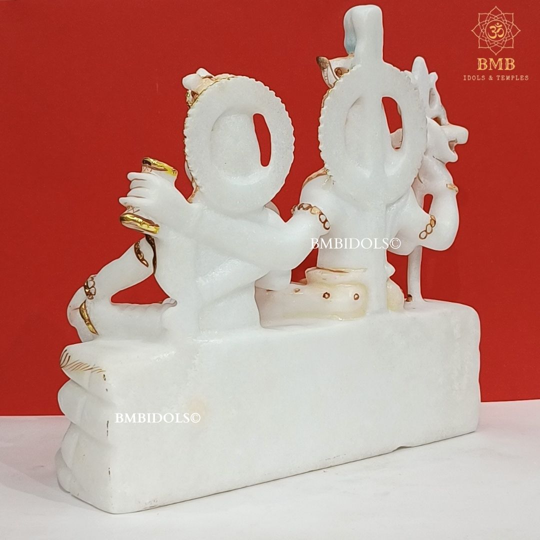 Marble Shiv Parivar with Family made in white Natural Makrana Marble