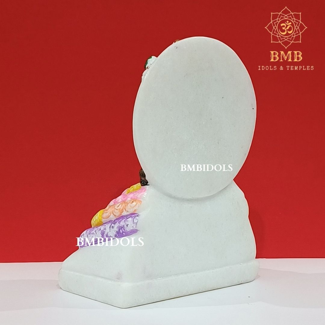 Marble Khatu Shyam Baba Statue made in Natural white Marble in 9inch