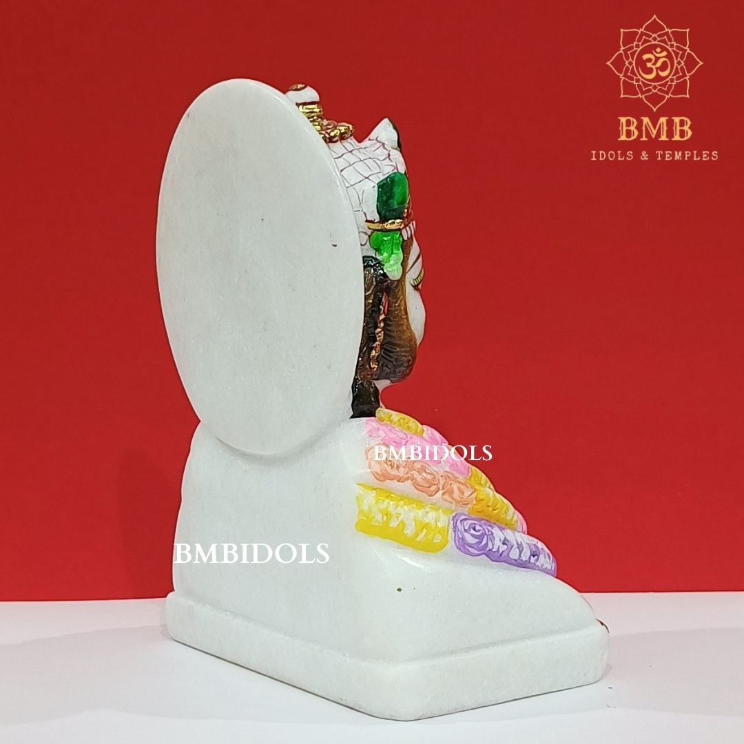 Marble Khatu Shyam Baba Statue made in Natural white Marble in 9inch