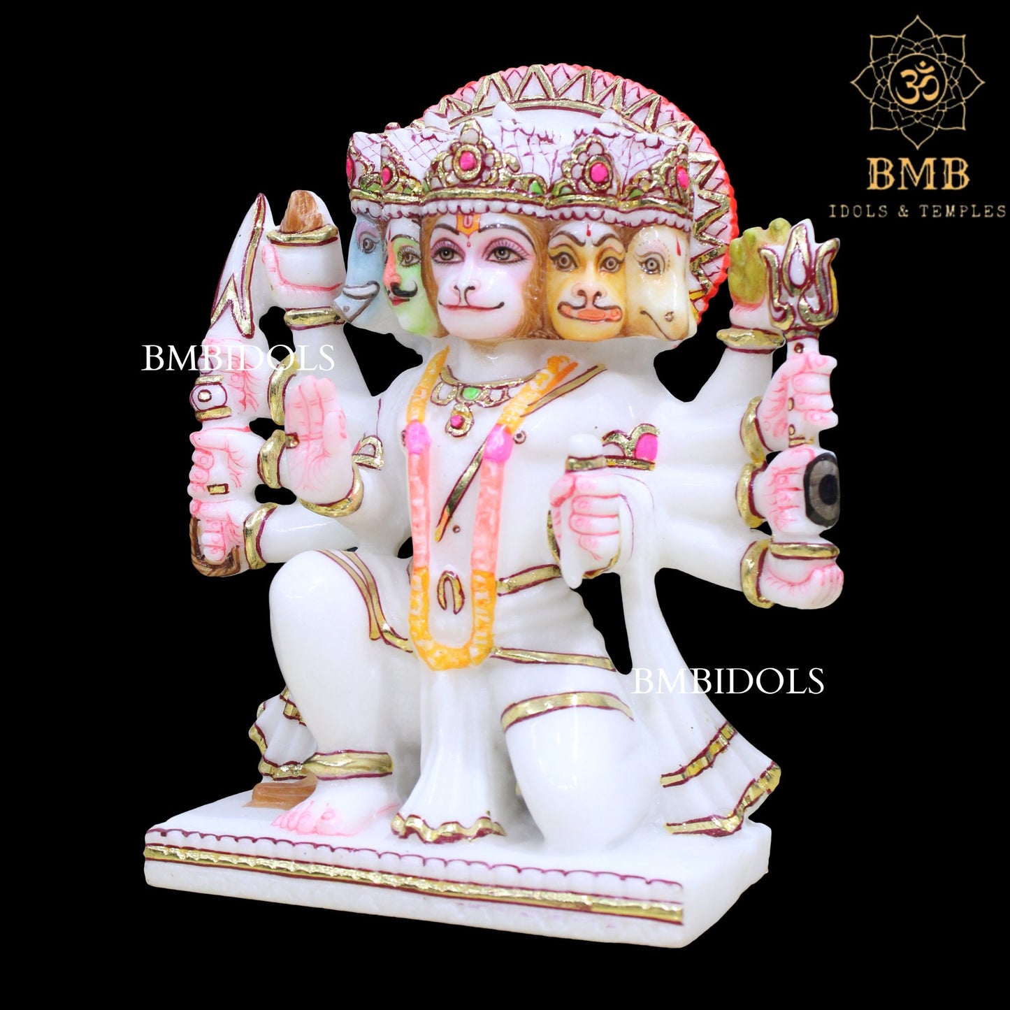 Small Marble Panchmukhi Hanuman Murti in 10nches in Makrana Marble