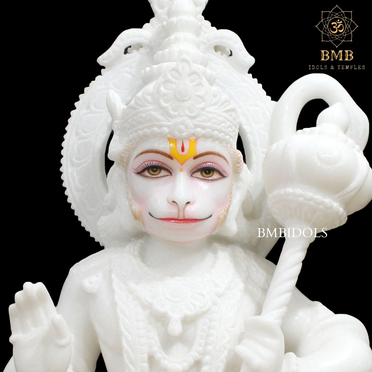 2feet Marble Hanuman Statue in Ashirwad Posture in Makrana Marble