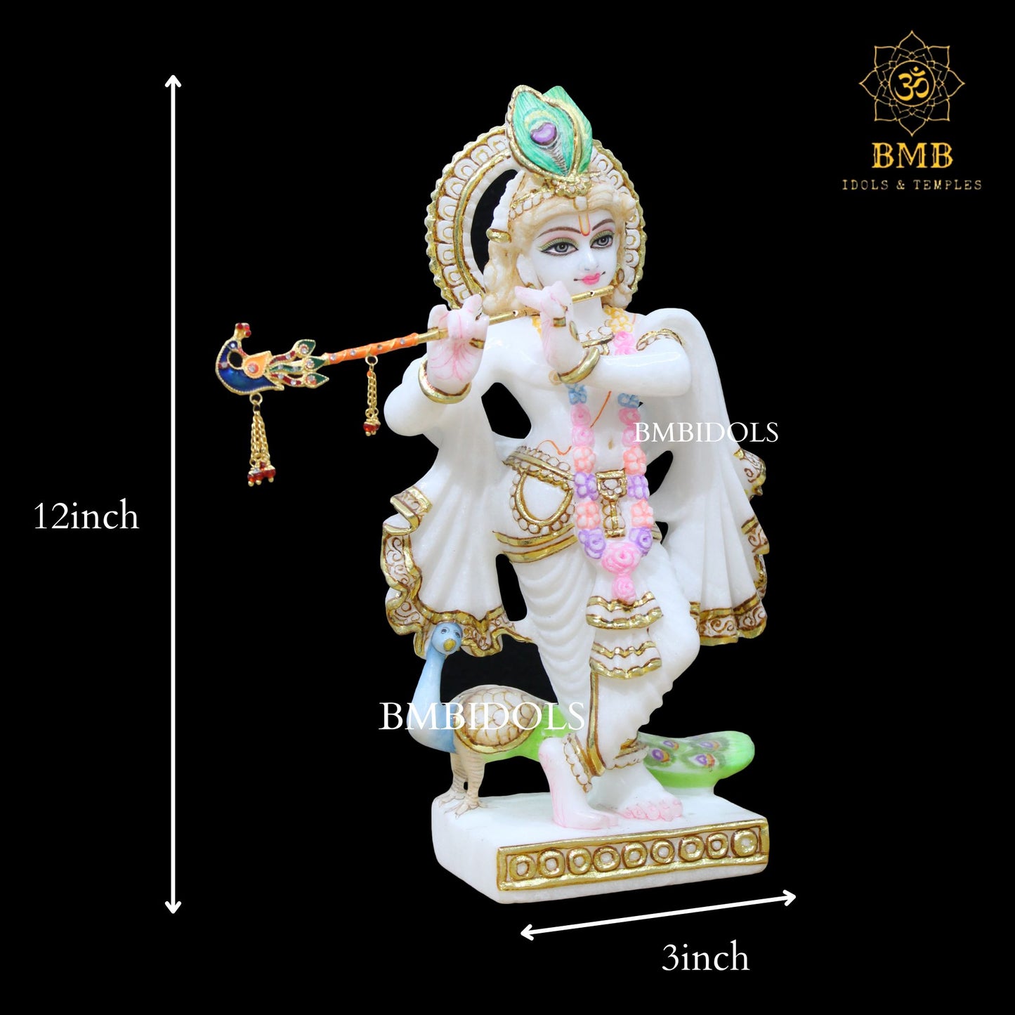 12inch Marble Krishna Statue