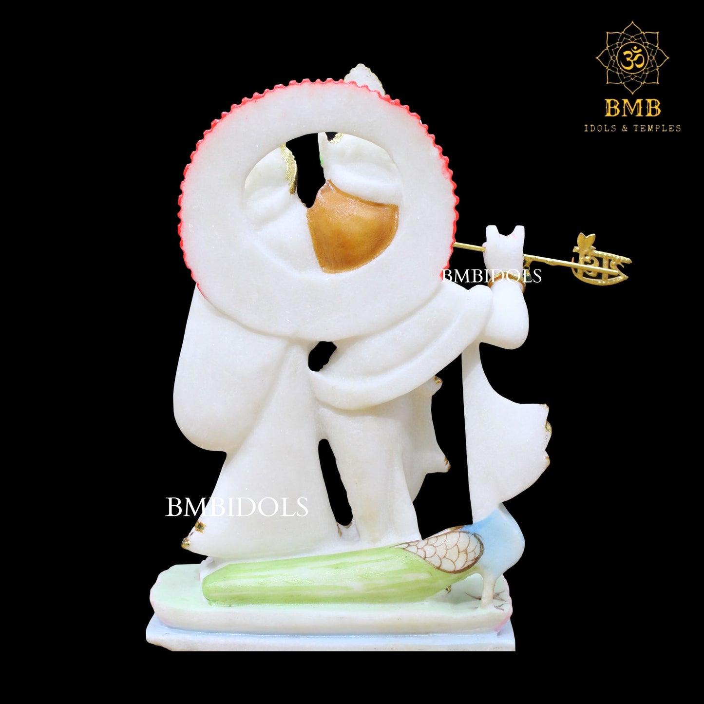 White Marble Jugal Radha Krishna Murti 10inches for Homes & Temples