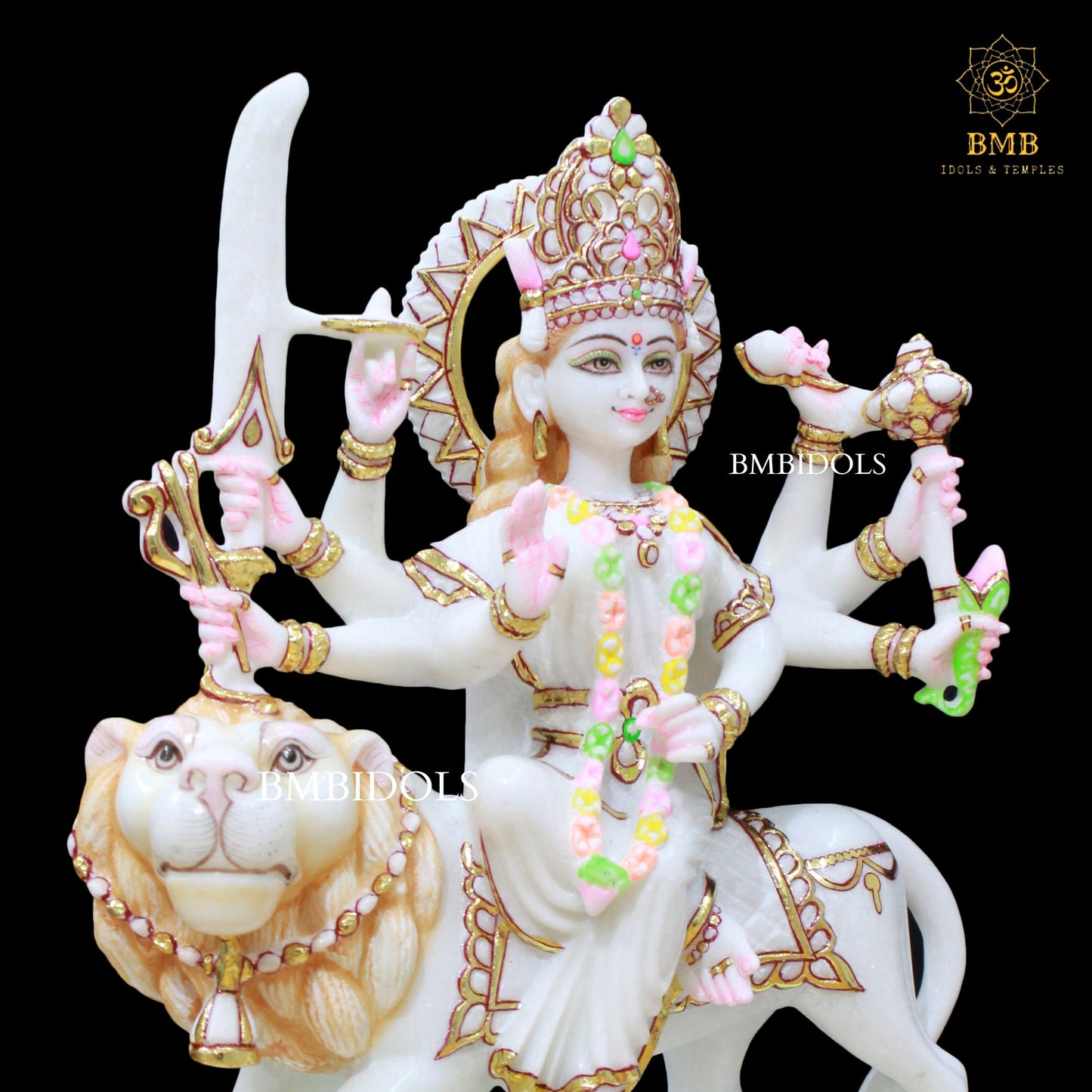 Durga Mata Marble Murti made in 15inches for Homes and Temples
