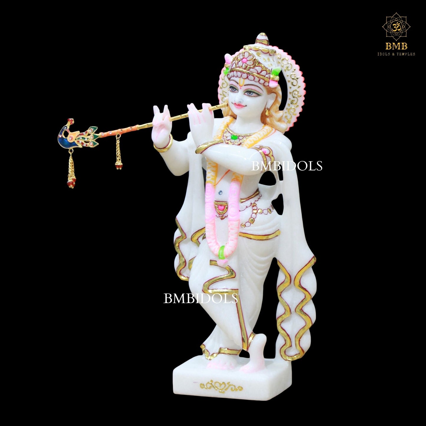 Radha Krishna Marble Murti made in Makrana Marble in 12inches
