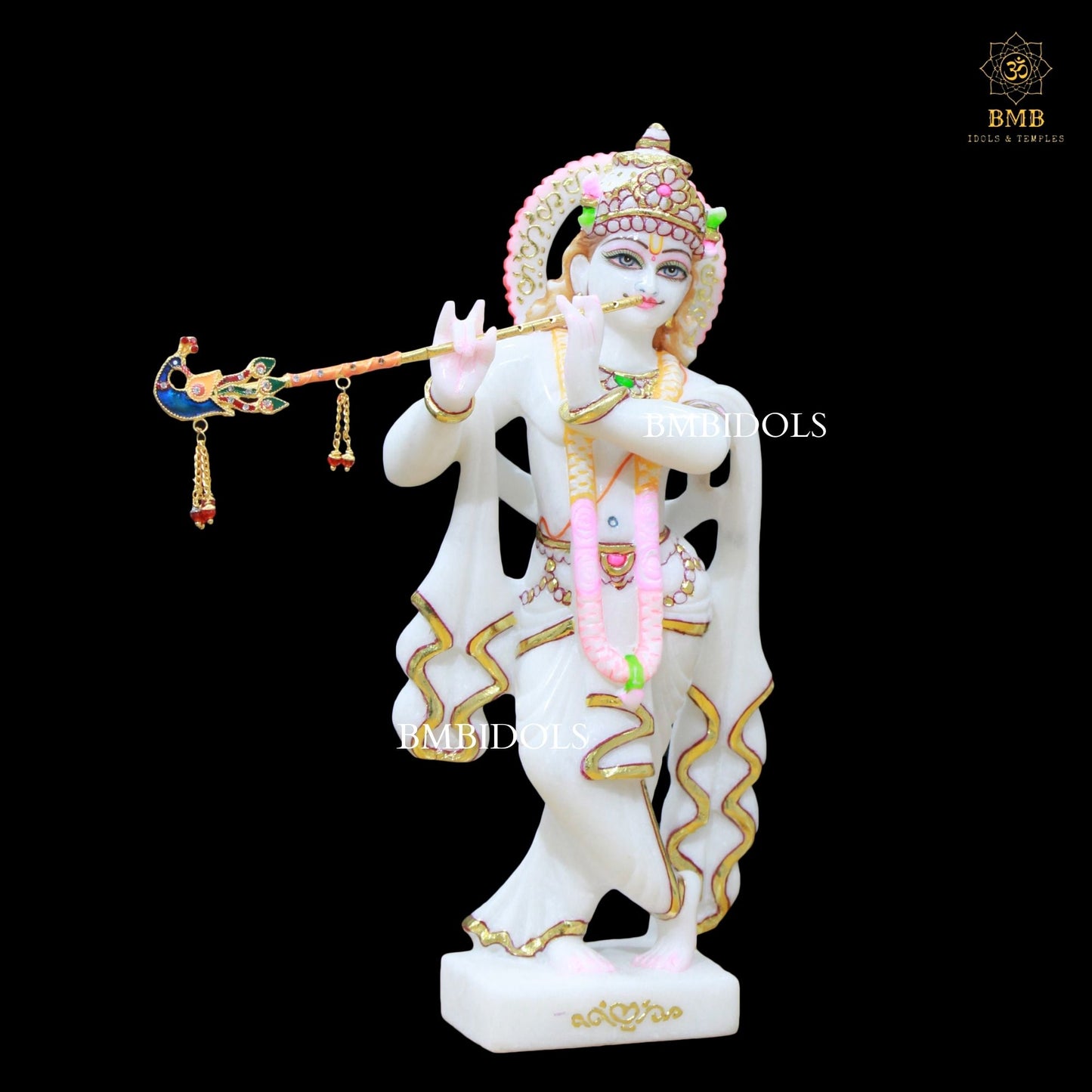 Radha Krishna Marble Murti made in Makrana Marble in 12inches