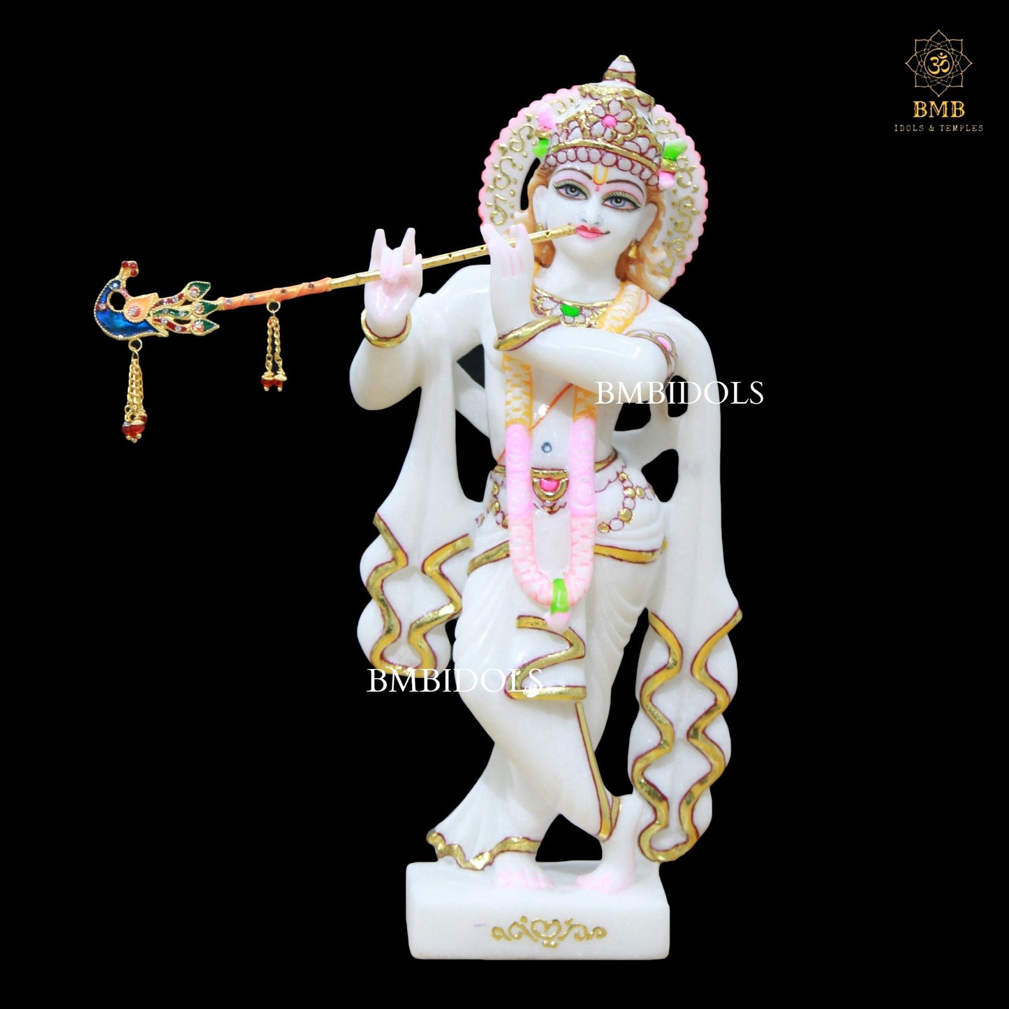 Radha Krishna Marble Murti made in Makrana Marble in 12inches