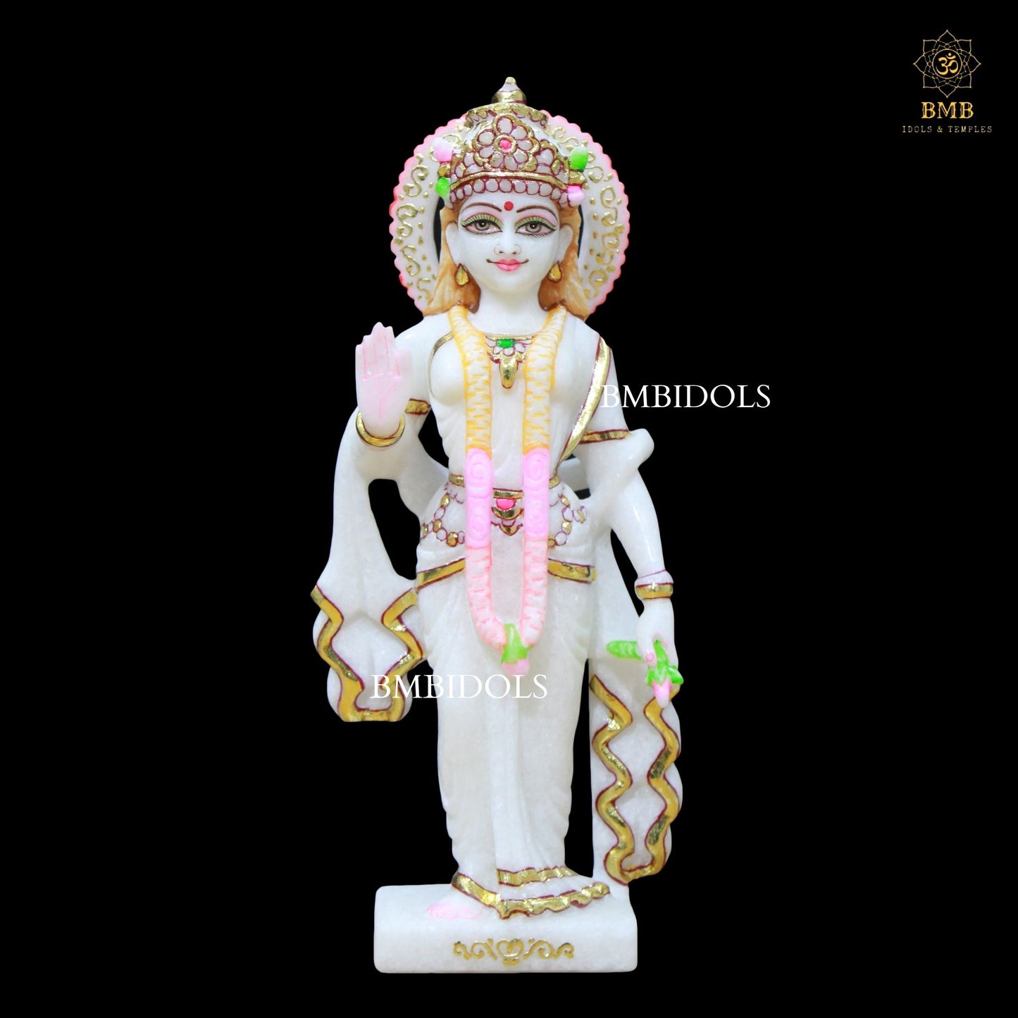 Radha Krishna Marble Murti made in Makrana Marble in 12inches