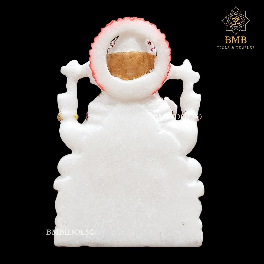 Four Hand Marble Ganesha Moorti made in 6inches in pure white Makrana Marble