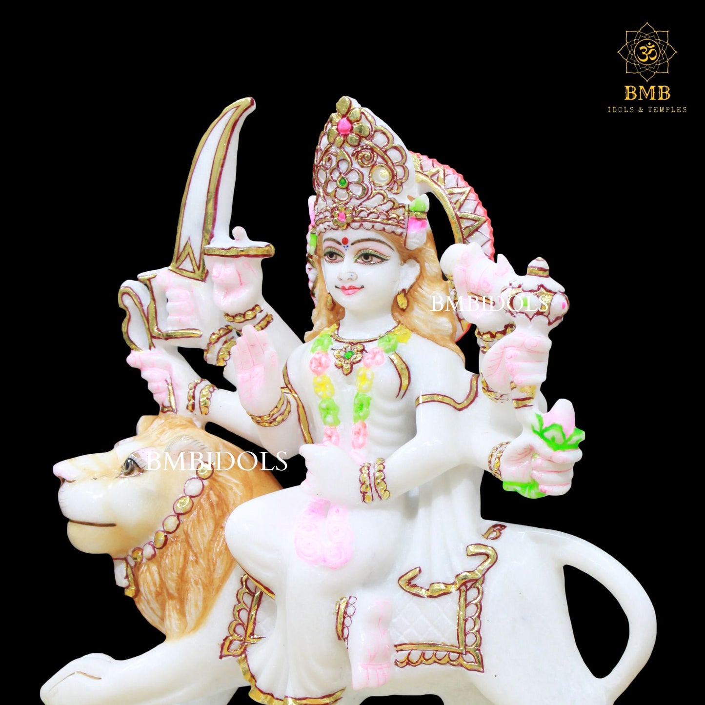Marble Durga Maa Murti in 12inches