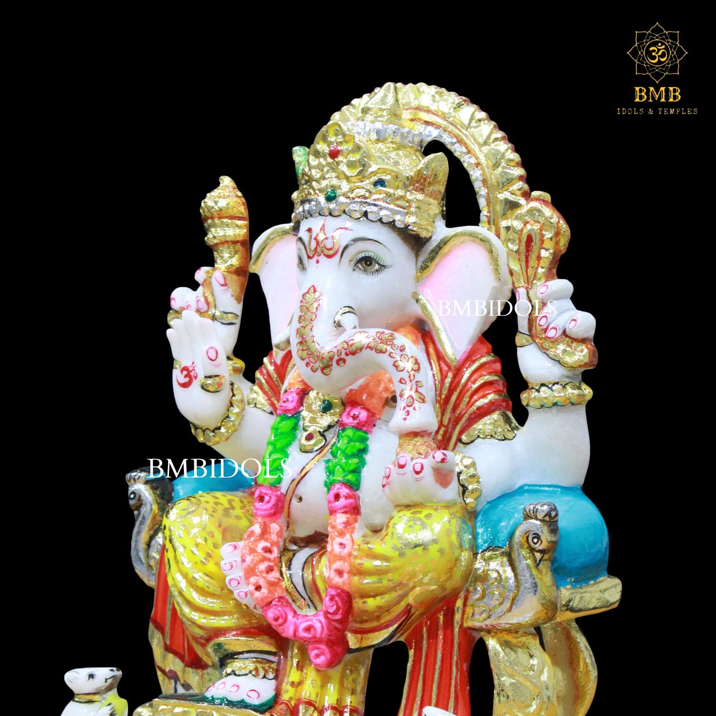 Ganesh Marble Murti made in Makrana Marble in 12inches
