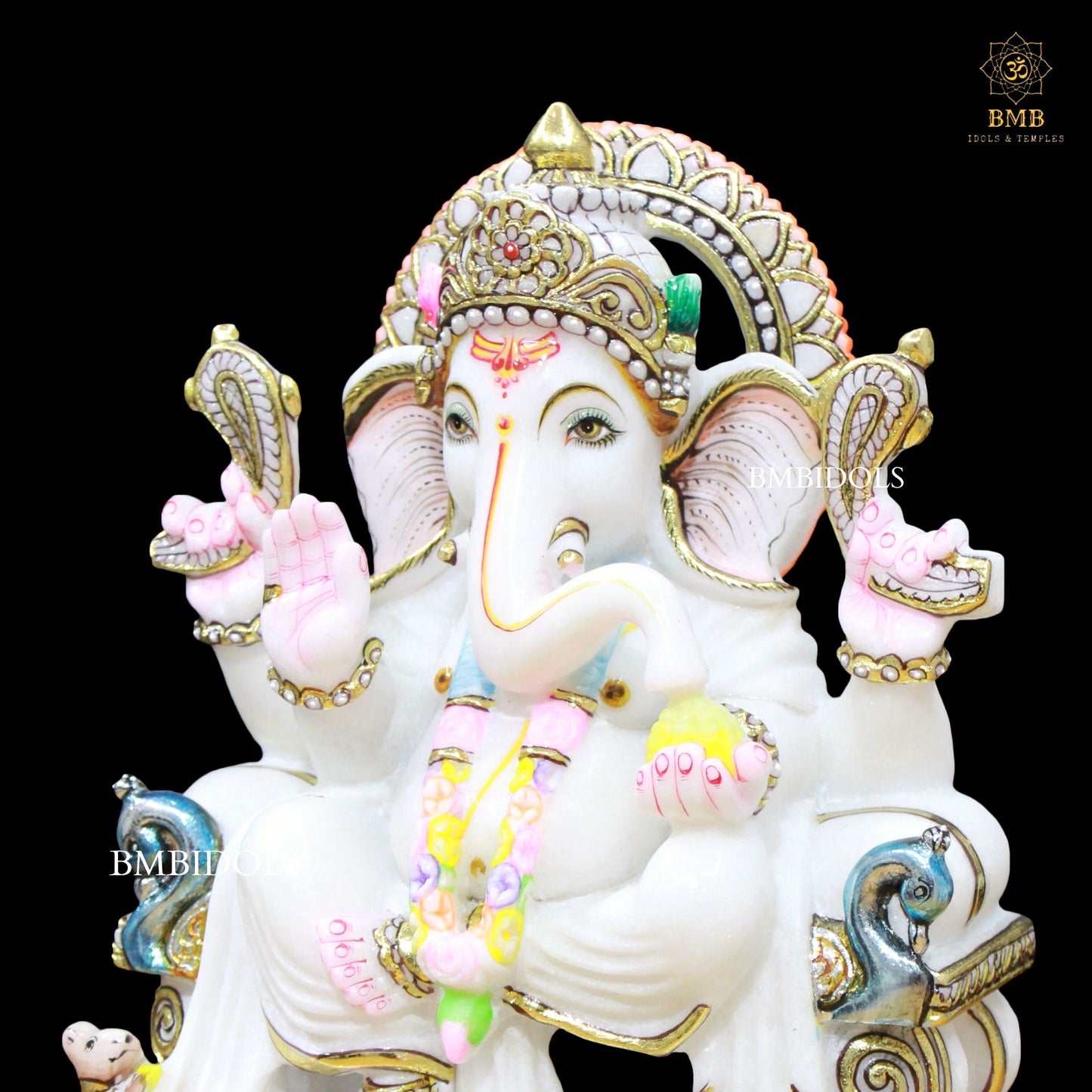 Marble Ganesh Murti made in Makrana Marble in 12inches