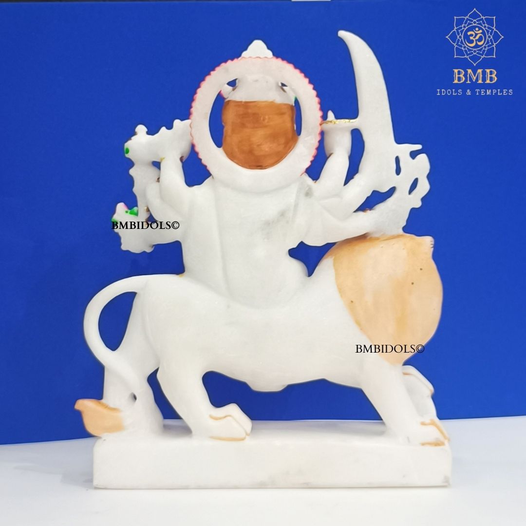 Marble Durga Mata Statue made in Natural White marble in 9inches