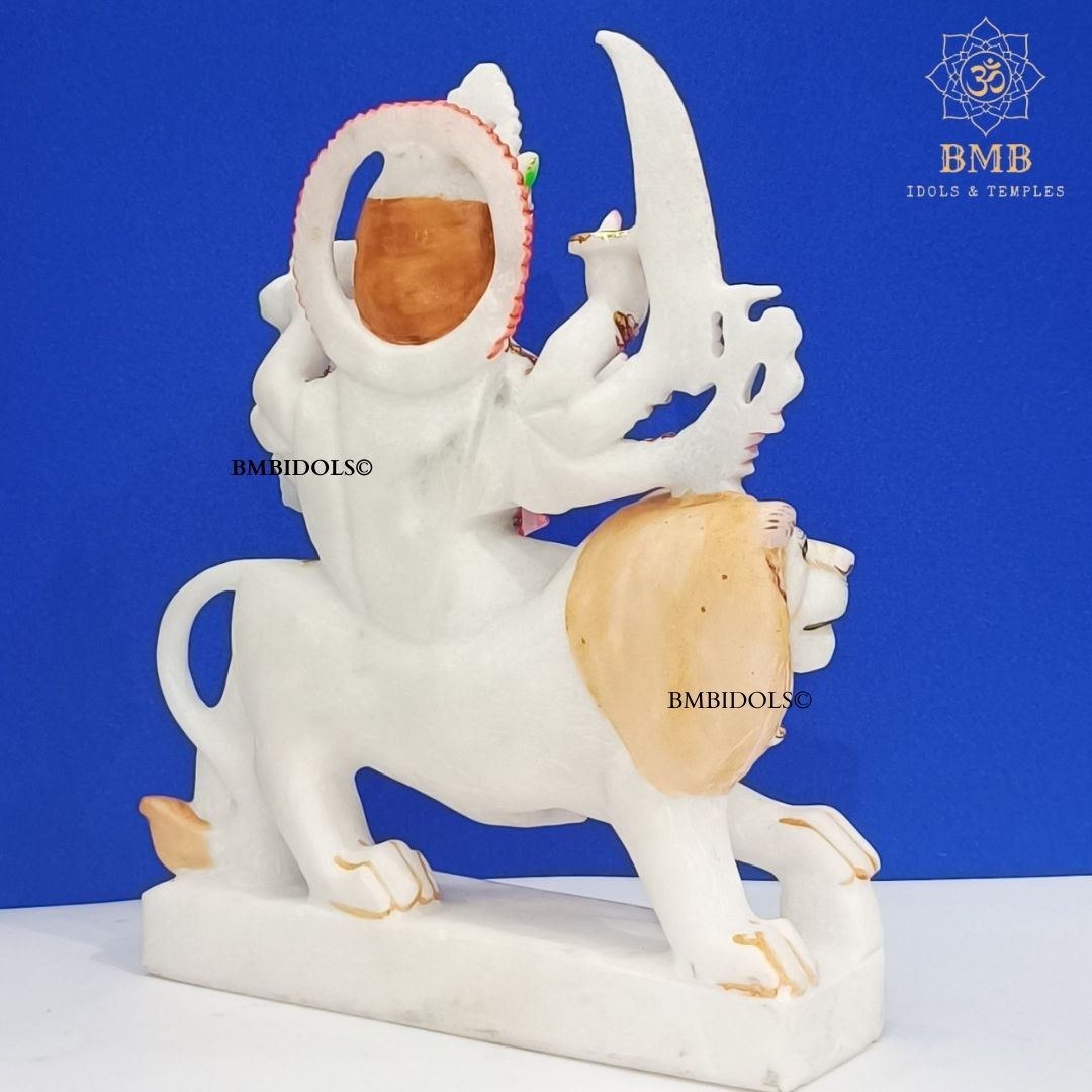 Marble Durga Mata Statue made in Natural White marble in 9inches