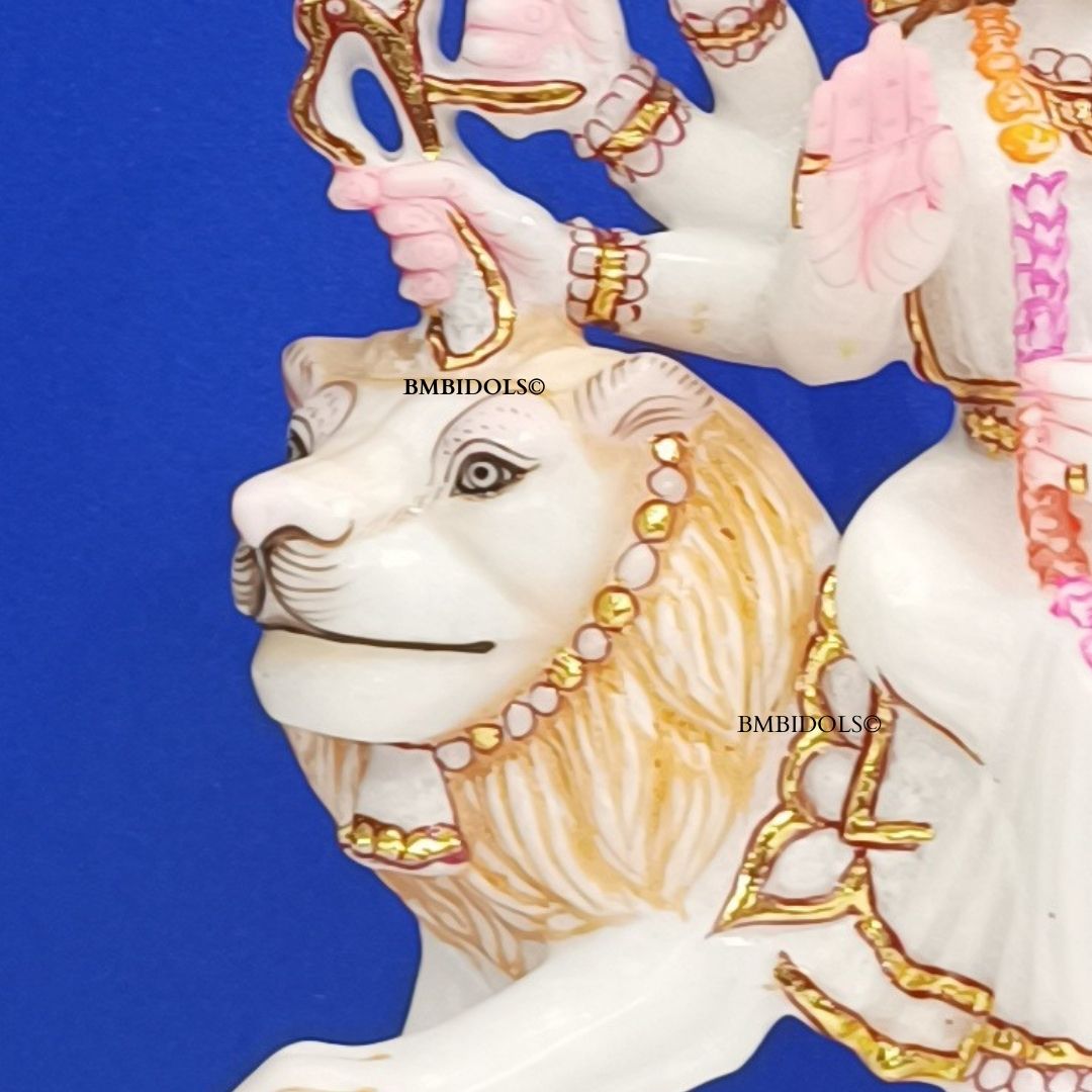 Marble Durga Mata Statue made in Natural White marble in 9inches