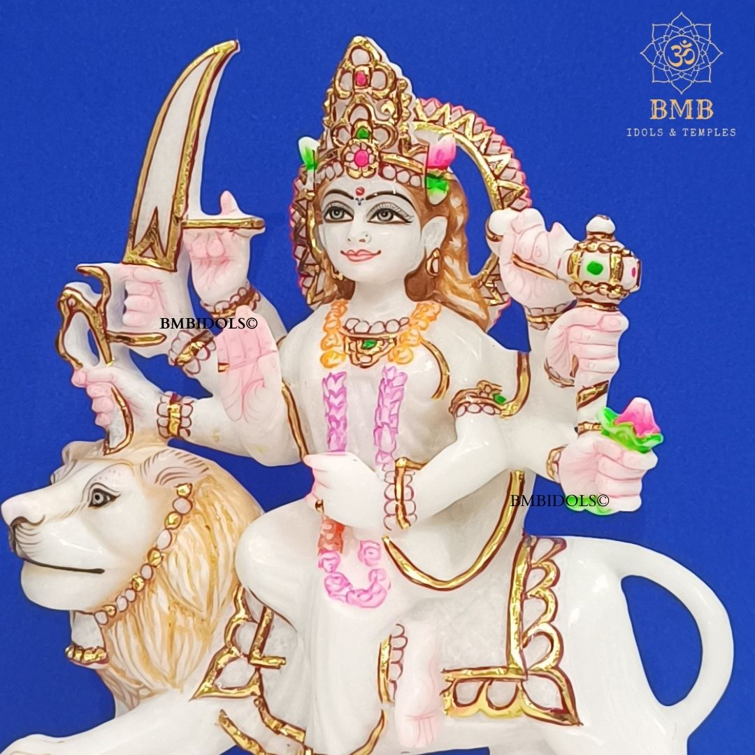 Marble Durga Mata Statue made in Natural White marble in 9inches