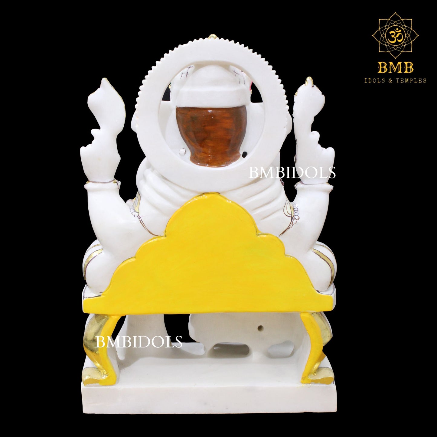 White Marble Ganesh Statue in 18inches for Home or Temples