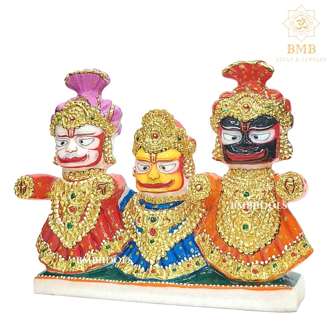 Marble Jagannath Balabhadra and Subhadra Statue made in Makrana Marble