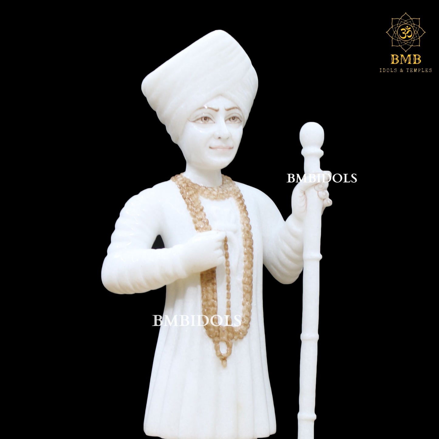 Marble Jalaram Bapa Murti made in Makrana Marble in 15inches