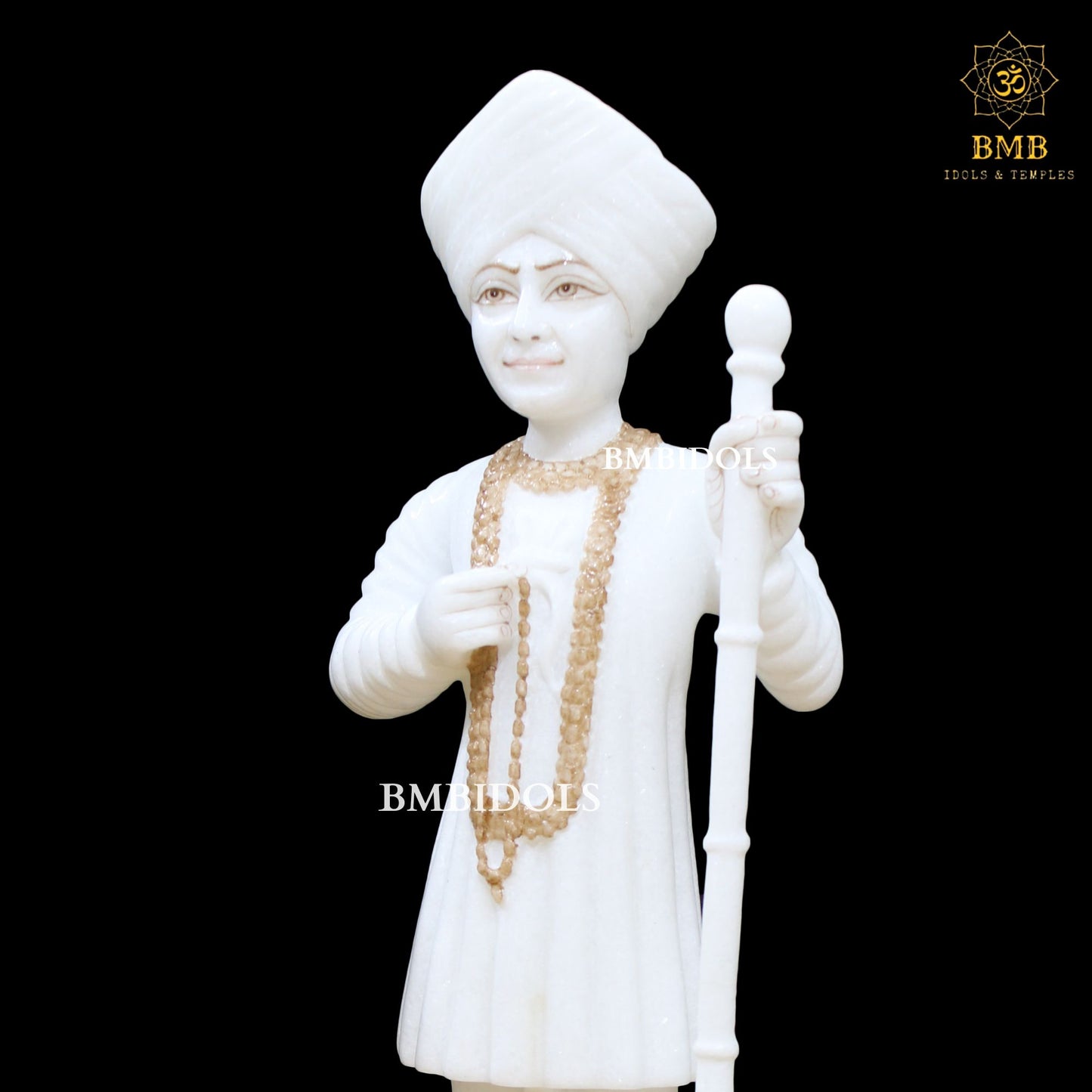Marble Jalaram Bapa Murti made in Makrana Marble in 15inches