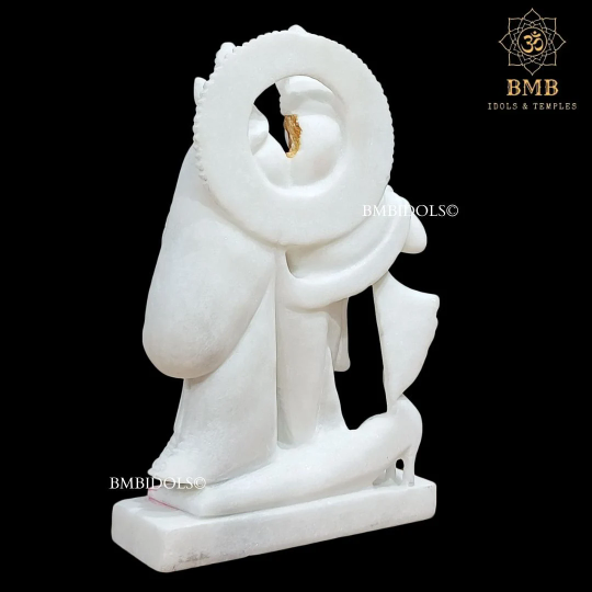 White Marble Radha Krishna Murti made in Makrana Marble in 12inches