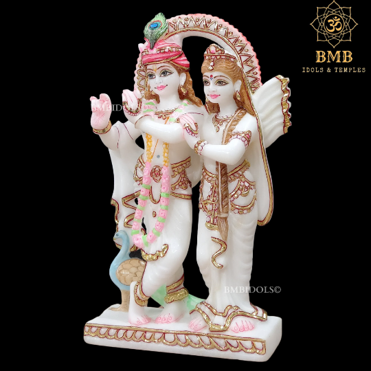 12inch Radha Krishna Marble Murti for Homes and Temple in 12inches